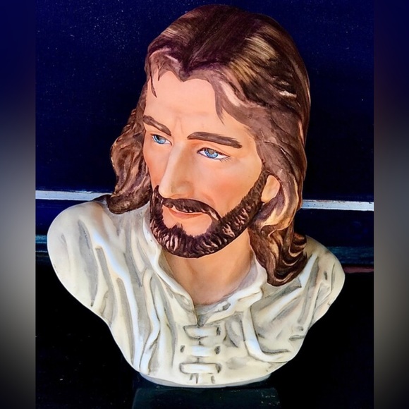 Vintage 1983 Antique 8" HOMCO Masterpiece Figural Ceramic JESUS CHRIST Bust - Picture 10 of 10